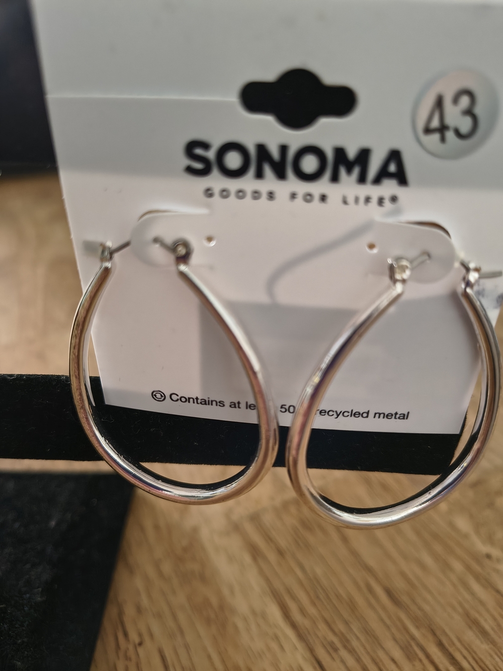 SONOMA Silver Teardrop Hoop Earrings - Shiny Silver Finish